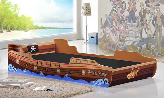 Caribbean Pirate Ship Bed Single